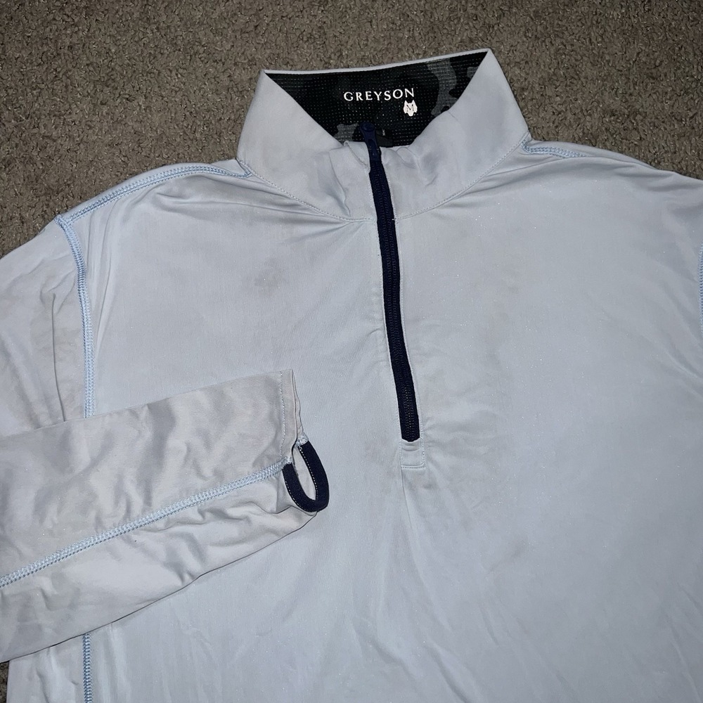 Greyson Golf Tate Quarter Zip Stretch Performance Pullover Men Medium Gray